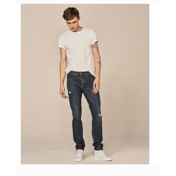 Rag & Bone Standard Issue Fit 1 Extra Slim Distressed Button Fly Jeans Size 29 - Picture 1 of 12